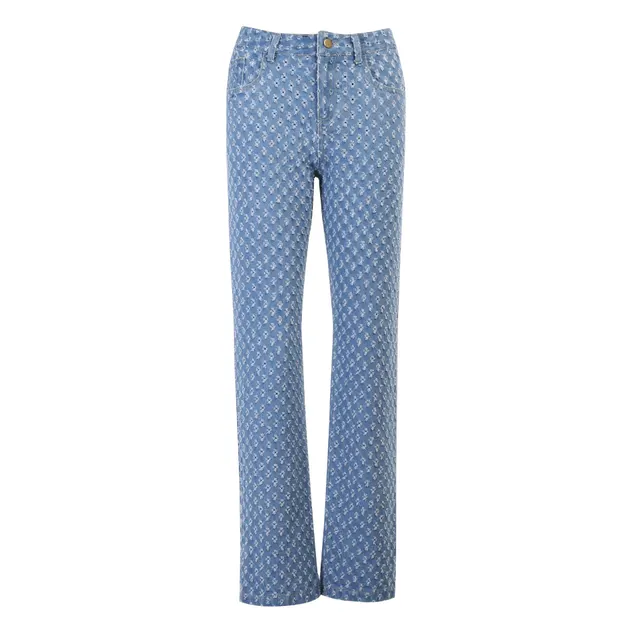 Wide Leg Pants Washed Straight Leg Jeans Blue - Shop at LoveMi