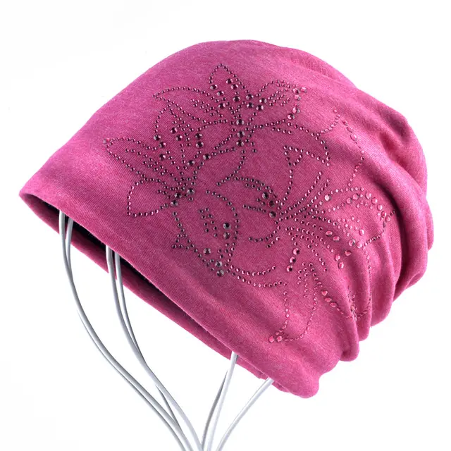 Autumn And Winter Knitted Hat Double Layer Warm Hood Pink - Shop at LoveMi