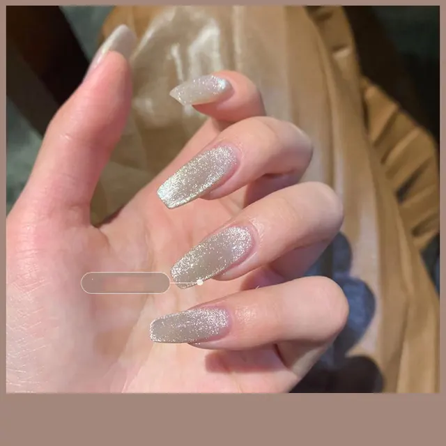 Milk Tea Crystal Stone Cat Eye Nail Polish P - Shop at LoveMi