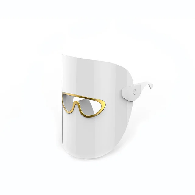 LED Beauty Mask Three Color Photon Rejuvenation Device Rechargeable White - Shop at LoveMi