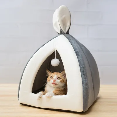 Cat House Cat House Villa Cat Bed Small Dog Kennel Grey - Shop at LoveMi