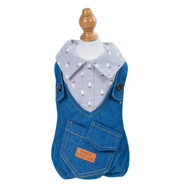 Four legged Clothes Handsome British Dog Padded Clothes Grey - Shop at LoveMi