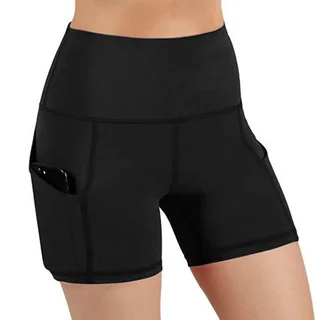 Women's Yoga Side Phone Pocket Leggings - Black