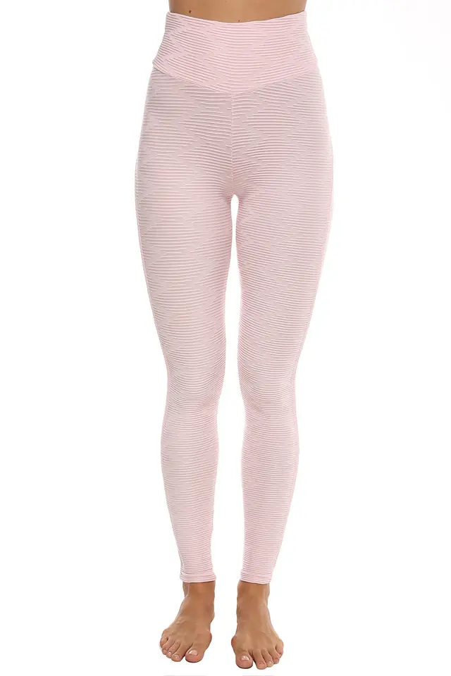 Stitching Jacquard Dance Sports Fitness Fashion Bottoming Yoga Pants Women Pink - Shop at LoveMi