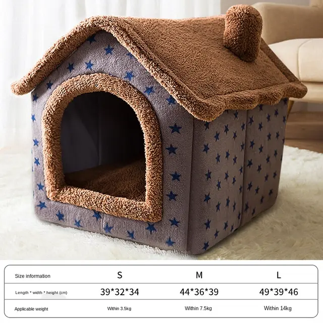 Pet Bed Small Dog Teddy Cat Litter Four Seasons Universal Dog House Dog Bed Pets Supplies Brown - Shop at LoveMi
