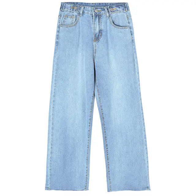 Loose High Waist Drape Wide leg Pants Slim Jeans Light Blue - Shop at LoveMi