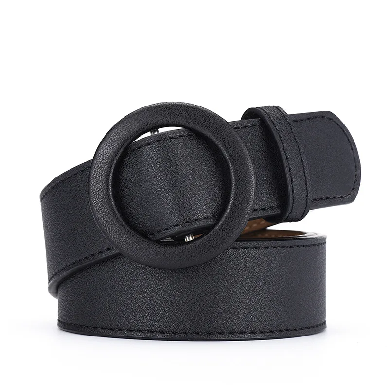 Lady Leather Bag Buckle Belt Korean Edition Fashion - Black