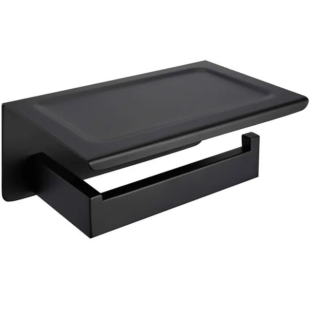 Black 304 Stainless Steel Toilet Cell Phone Paper Towel Holder Black - Shop at LoveMi