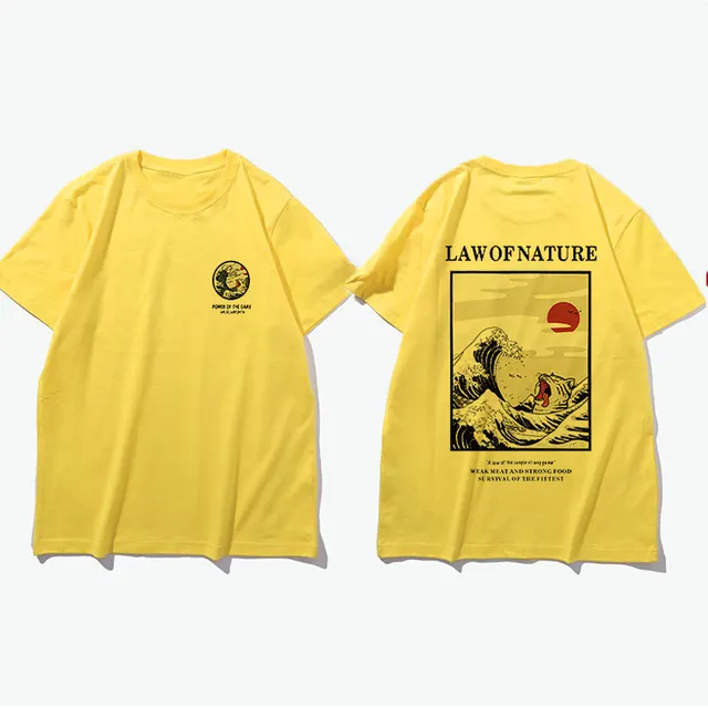 Hip Hop Street Style Loose T shirt Top Yellow - Shop at LoveMi
