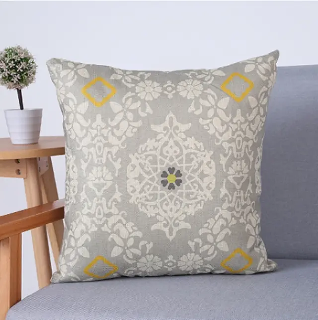 Linen Pillowcase Sofa Geometric Cushion Cover B - Shop at LoveMi