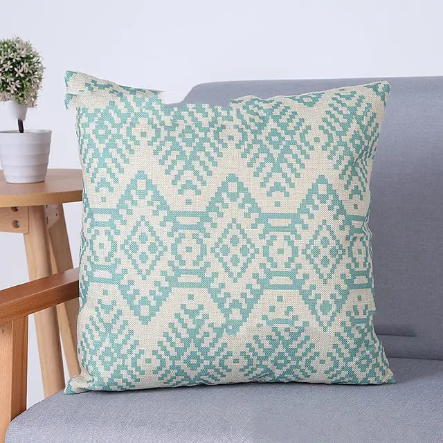 Linen Pillowcase Sofa Geometric Cushion Cover - Shop at LoveMi