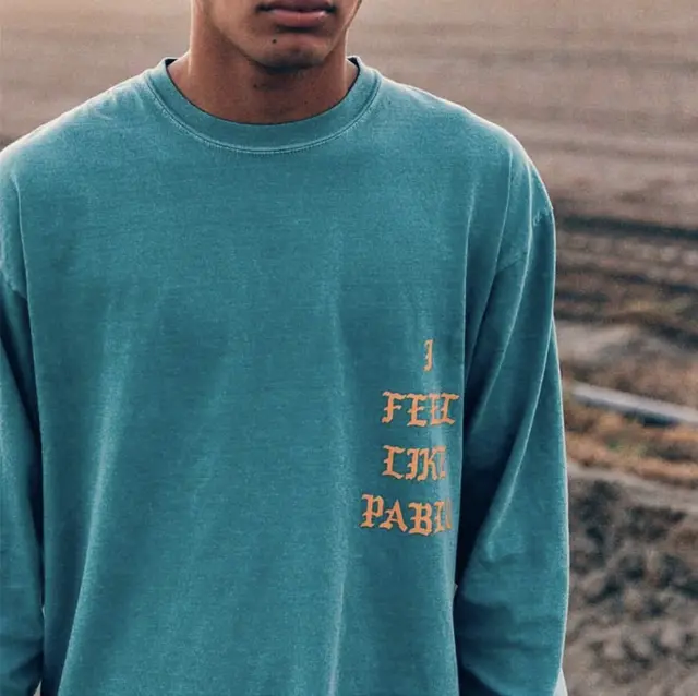 Lake Blue Long sleeved Pure Cotton Breathable Water Blue - Shop at LoveMi