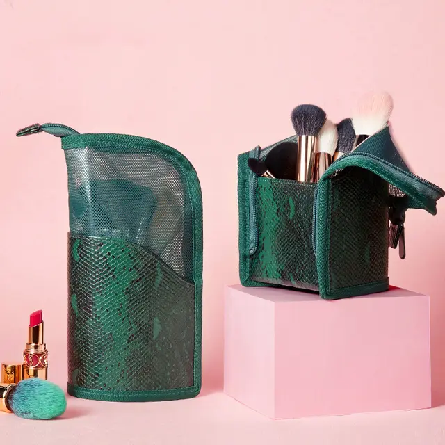 New Gift Multi Function Cosmetic Brush Storage Bag Portable Dark Green - Shop at LoveMi