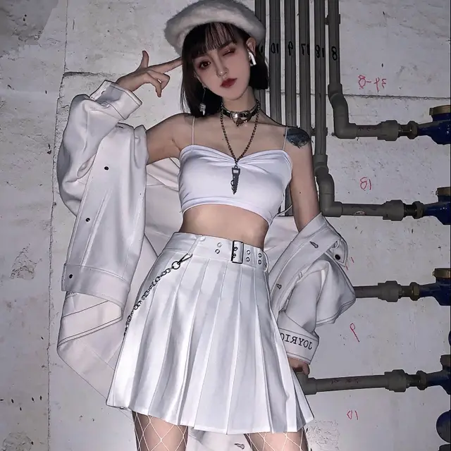 Trendy High Waist Slimming Half Length A Line Short Skirt Women White - Shop at LoveMi