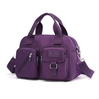 Fashion Portable Nylon Fabric Crossbody Handbag Purple - Shop at LoveMi
