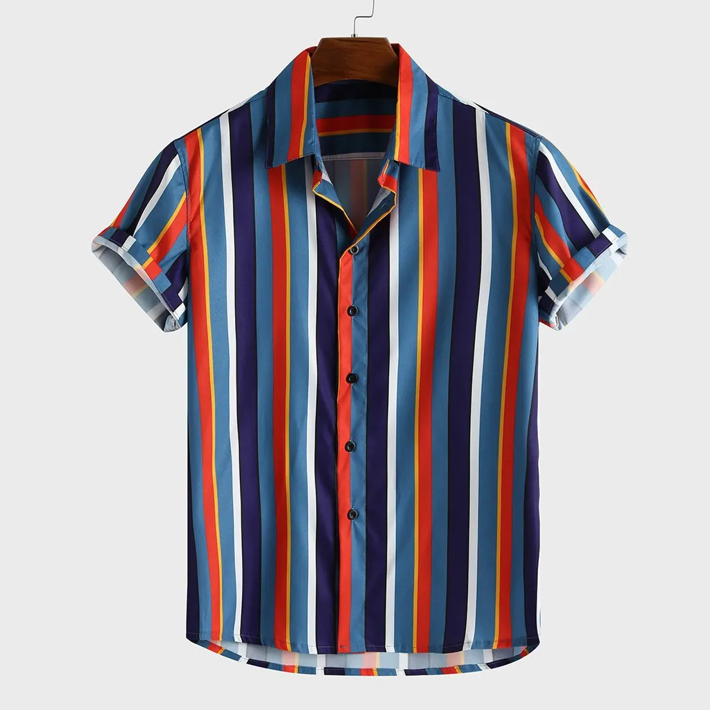 Men's Shirt Beach Rainbow Shirt - Colourful