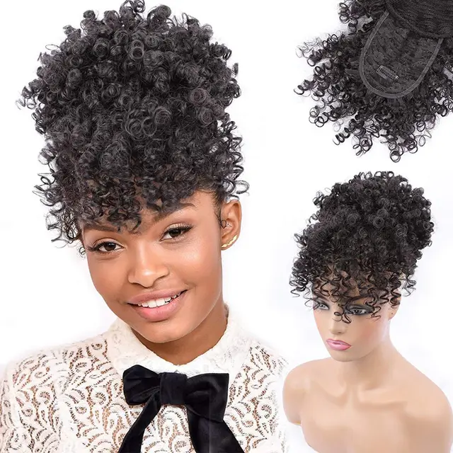 European And American Hip Hop Bangs Wig Buds Black - Shop at LoveMi