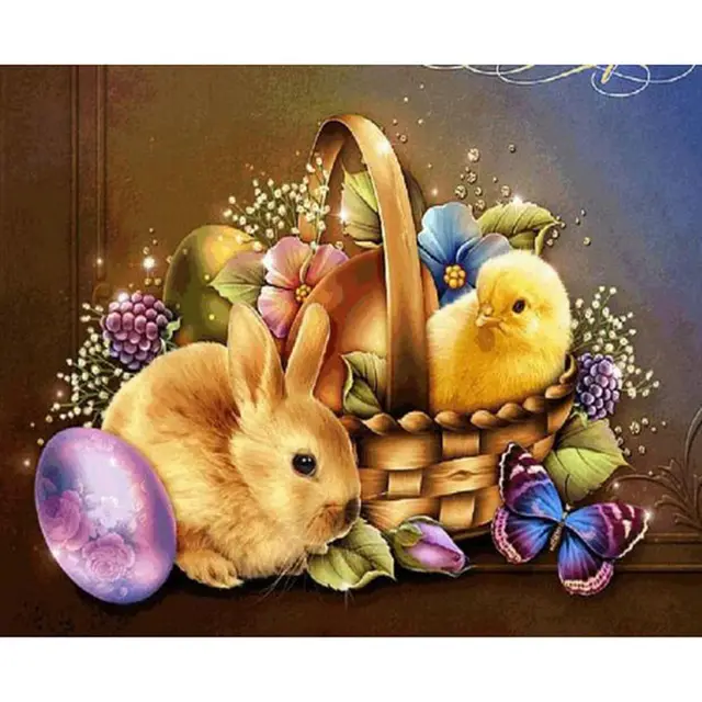 Animal Series Dot Drill Cross stitch Decorative Painting Full Drill Yellow - Shop at LoveMi
