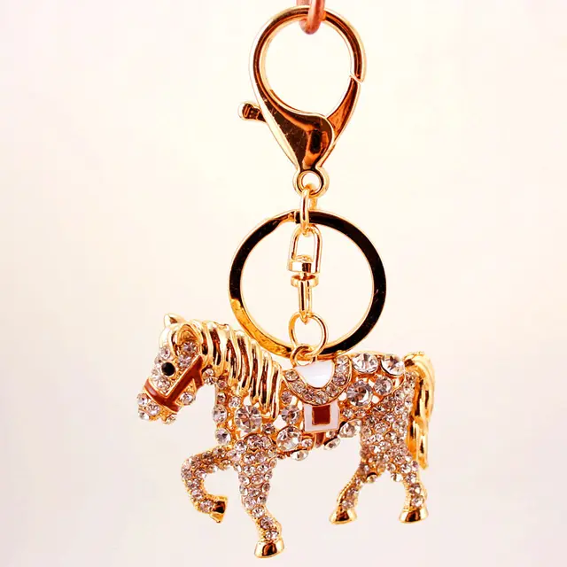 Horse Keychain Key Chain Fashion Accessories Metal Pendant Keyring Gold - Shop at LoveMi