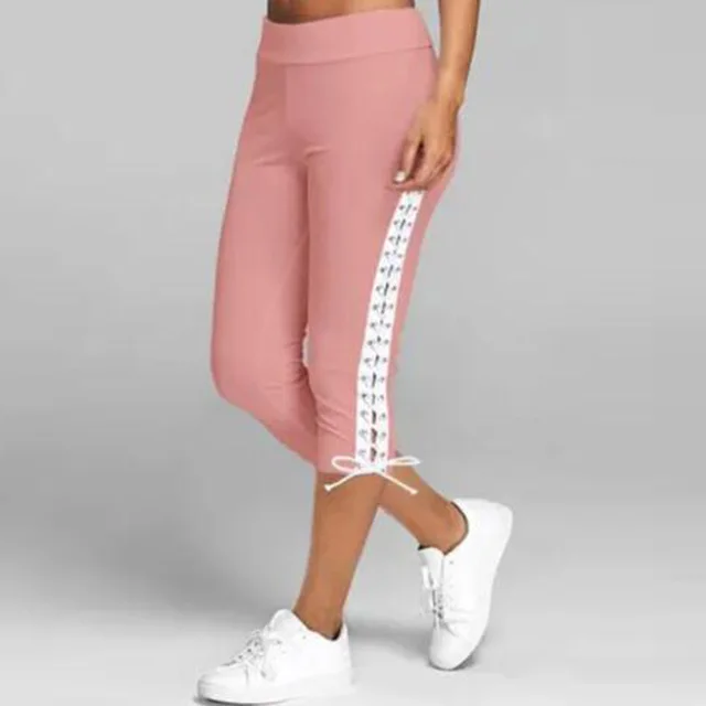 Slim Fit Eyelet Straps Multicolor Track Pants Pink - Shop at LoveMi