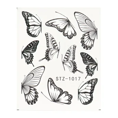 Vintage Watercolor Big Butterfly Net Red Nail Watermark Sticker - Shop at LoveMi