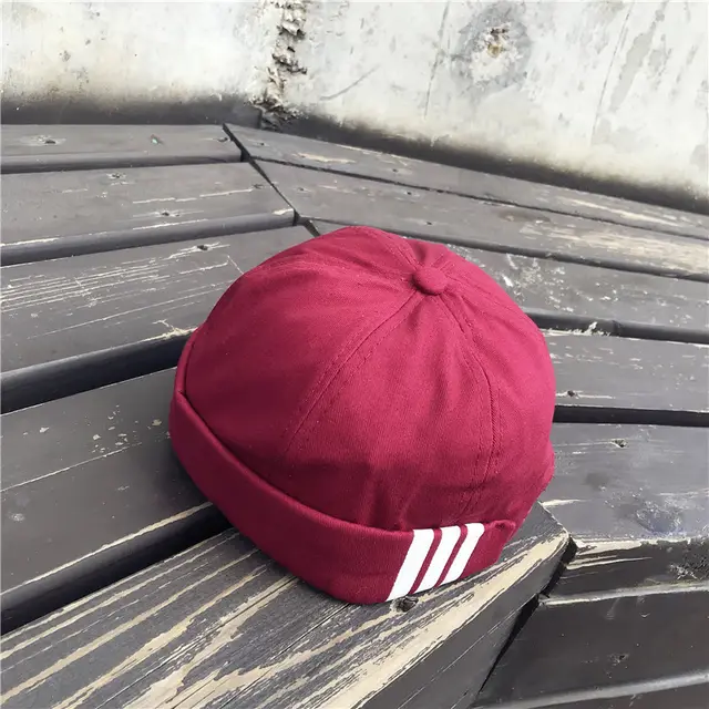 Beanie Baseball Cap Inch Head Melon Leather Hat Wine Red - Shop at LoveMi