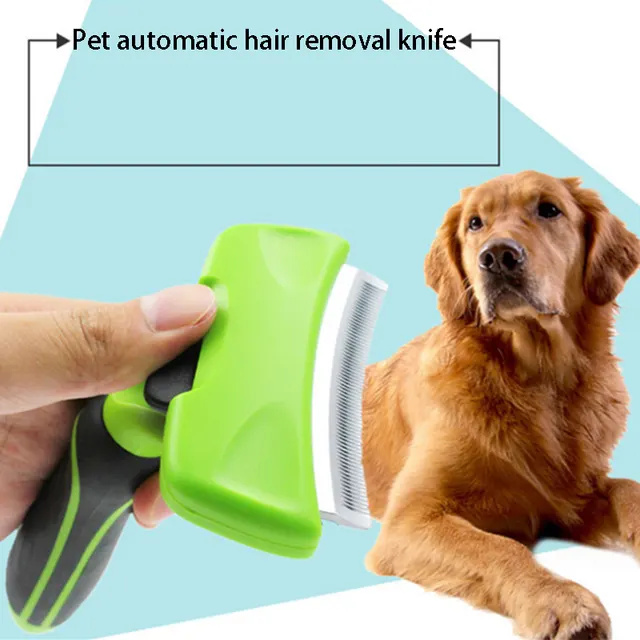 Combs Grooming Brush Deshedding Tool Pet Hair Remover Edge Trimming Dog Cat Rake Furmine - Shop at LoveMi