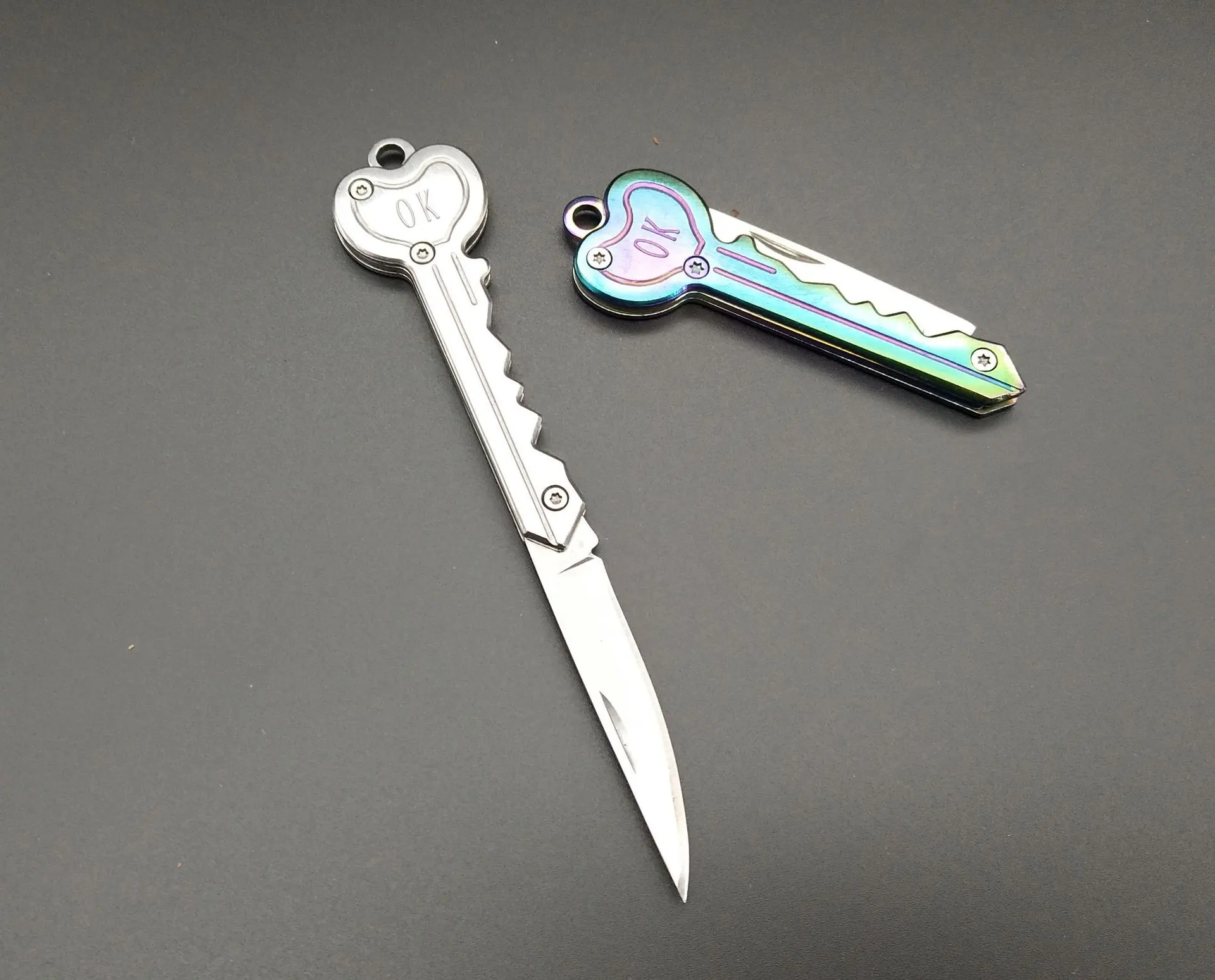 Portable mini knife folding portable outdoor knives - Silver