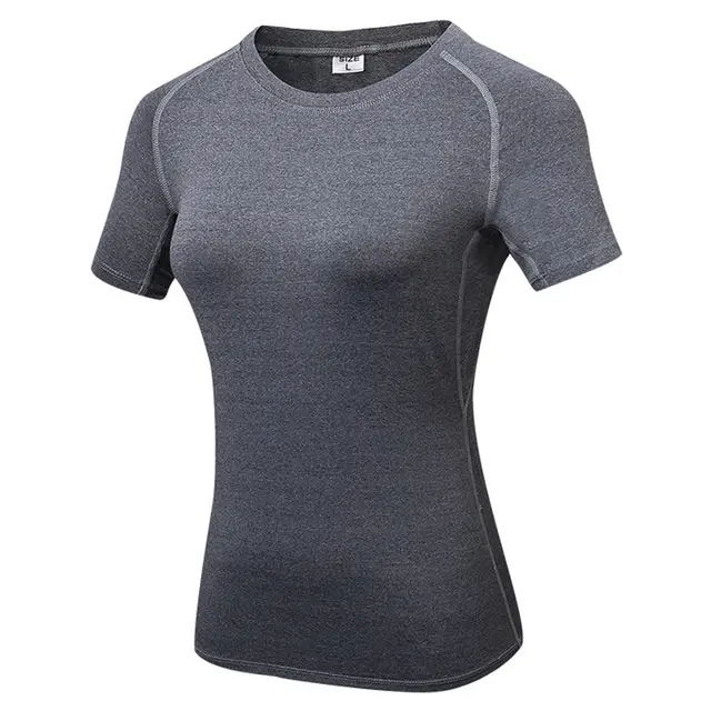 Sports Fitness Yoga Training Running, Wicking And Quick Drying Short Sleeve T shirt Grey - Shop at LoveMi