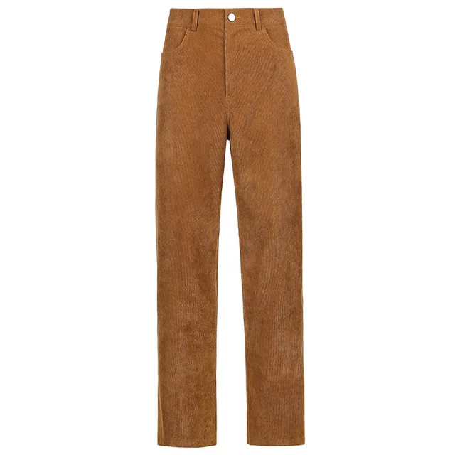 Sexy Women's Corduroy Pocket Drawstring Trousers Khaki - Shop at LoveMi
