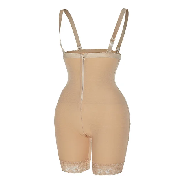 High Waist Lace Crotch Hip Lifting Pants With Shoulder Straps Plus Size Tummy Panties Skin - Shop at LoveMi