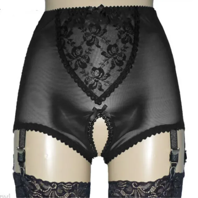 Transparent Sexy Sexy Ladies Mesh Lace Shorts Black - Shop at LoveMi