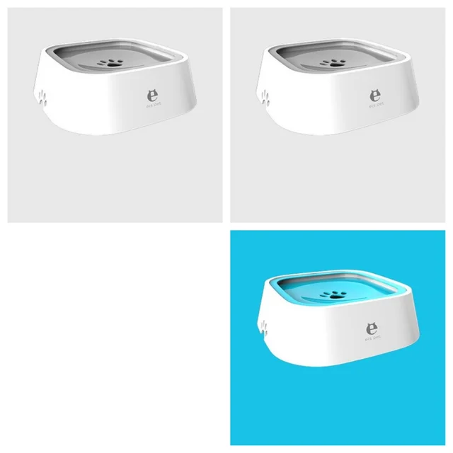 1.5L Cat Dog Water Bowl Carried Floating Bowl Anti Overflow Slow Water Feeder Dispenser Pet Fountain ABS&PP Dog Supplies 1Blue2Grey - Shop at LoveMi