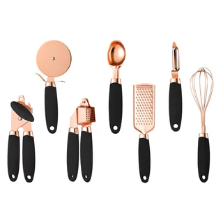 Kitchen Household Peeler Gadget Copper Plating Set - Black