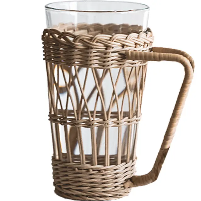 Rattan Woven Cup Set Cup Gift Brown - Shop at LoveMi
