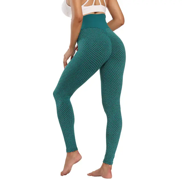 Women's Sports Fitness High Elastic Slim High Waist Yoga Pants Green - Shop at LoveMi