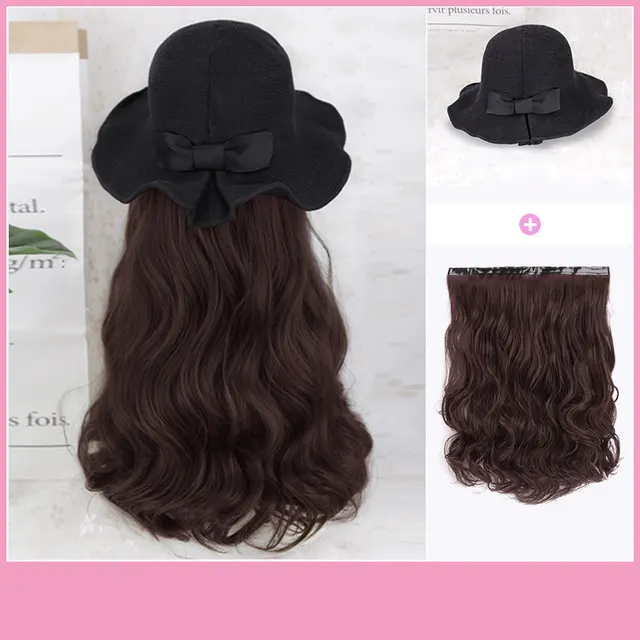 Wig Hat One piece Fashion Simulation Long Curly Hair Big Waves - Shop at LoveMi