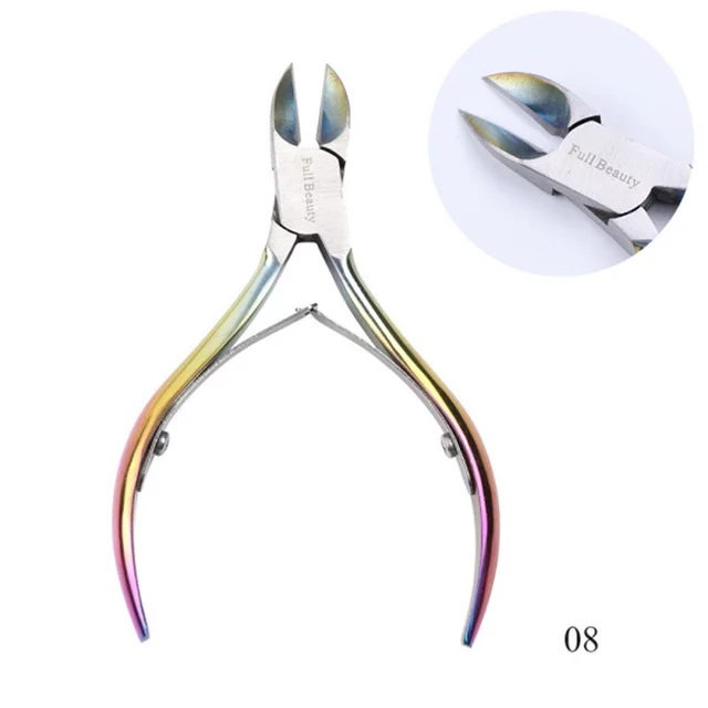 Electroplated Nail Clippers Dead Skin Fork Tweezers Manicure Polishing Tool H - Shop at LoveMi