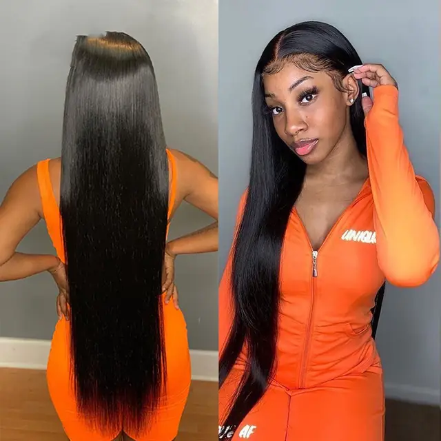 European And American New Style Long Straight Hair Chemical Fiber Headgear Black - Shop at LoveMi