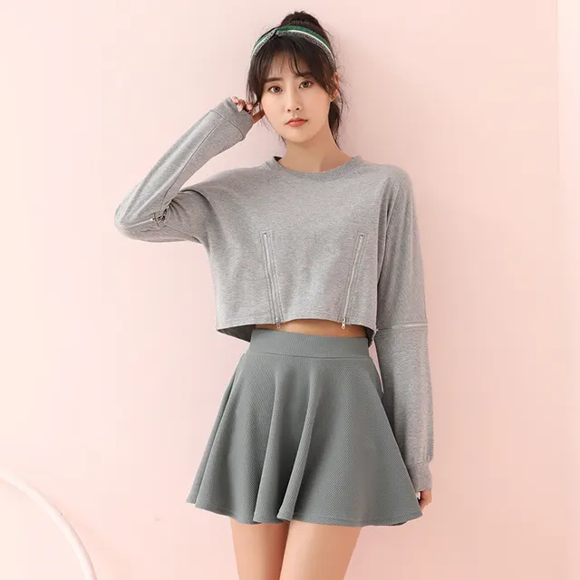 Spring Skirt With High Waist and A line Is Thin Grey - Shop at LoveMi