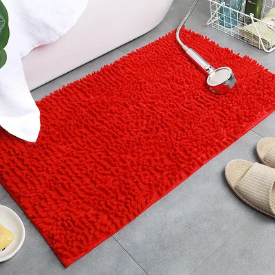 Thicken Floor Mat Bedroom Door Mat Toilet Bathroom Absorbent Floor Mat Red - Shop at LoveMi