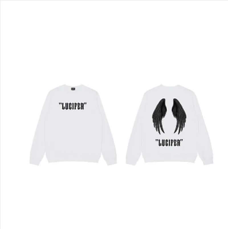 Devil Big Wings Print Loose Couple Long Sleeves