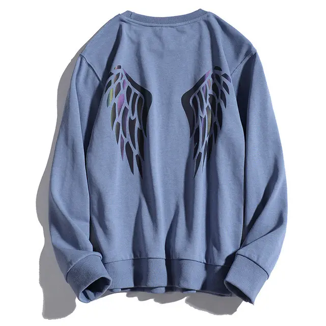 Men's Round Neck Sweater With Colorful Reflective Wings - Shop at LoveMi