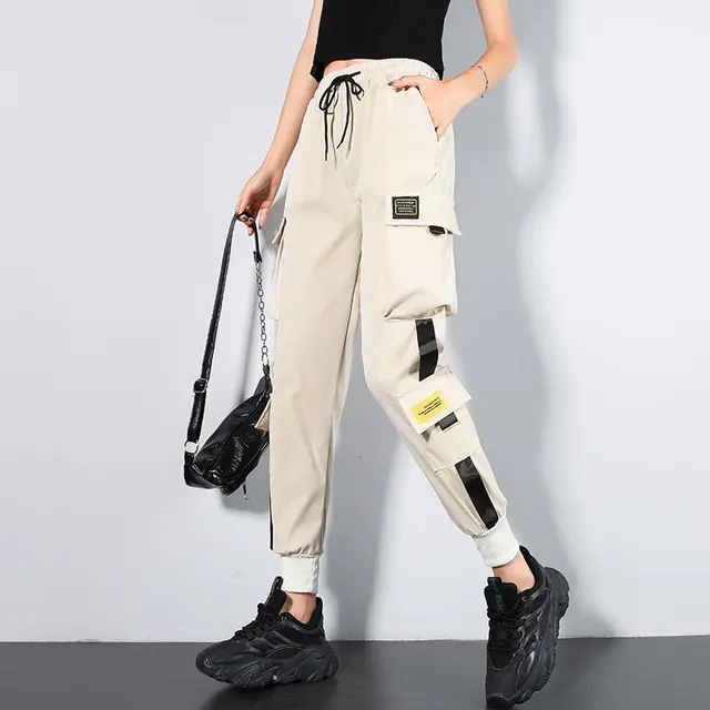 High Waisted Slim Trousers Loose Fitting Straight Leg Black Casual Sports Pants Khaki - Shop at LoveMi