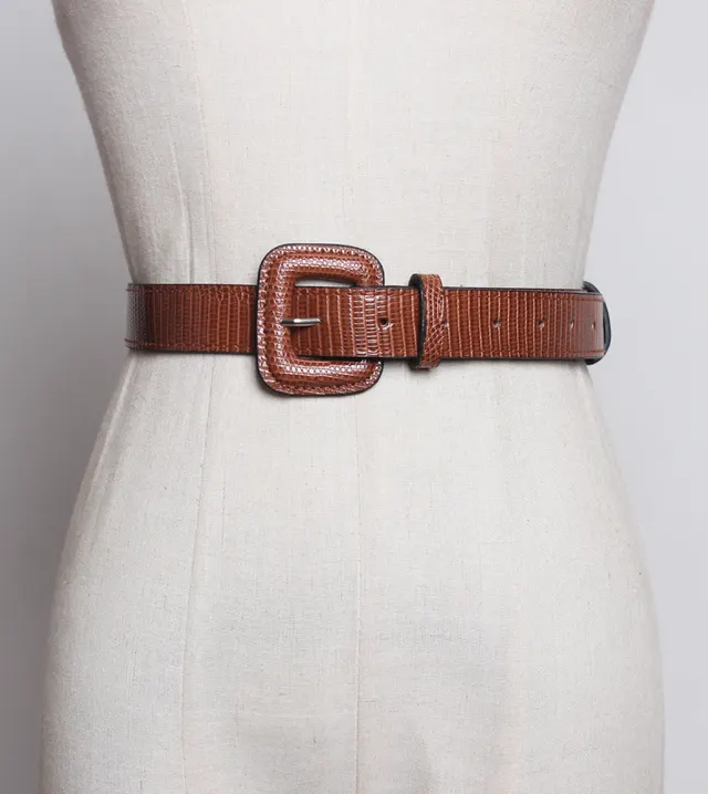 Fashion Simple All match Crocodile Pattern Casual Belt Belt Camel - Shop at LoveMi