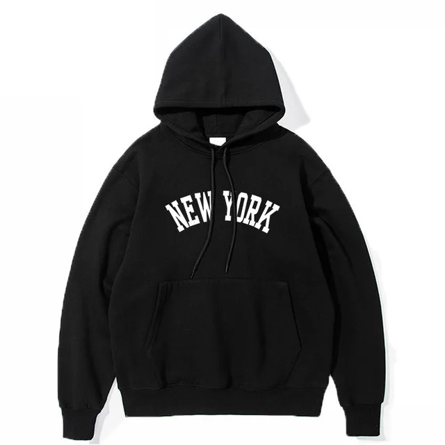 Couple Loose Hooded Hip Hop Sweatshirt Jacket Black - Shop at LoveMi