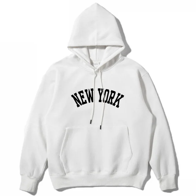 Couple Loose Hooded Hip Hop Sweatshirt Jacket White - Shop at LoveMi