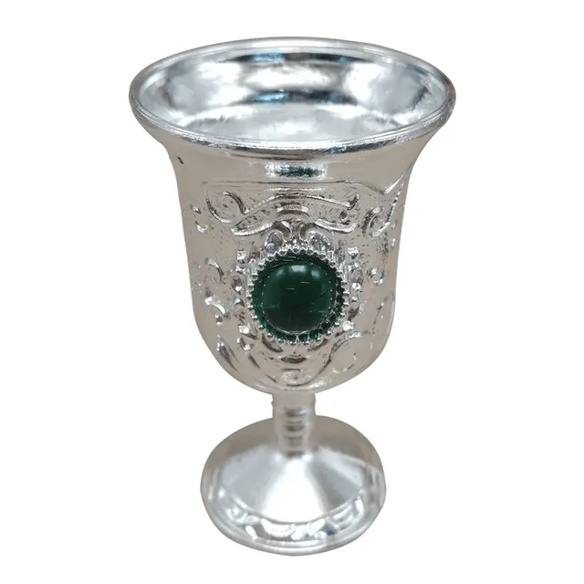 Silver Plated Wine Glass Craft Gift Silver Wine Creative Silver Wine Glass Green - Shop at LoveMi