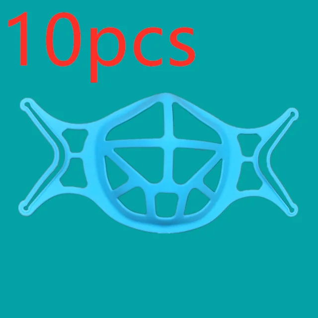 Anti stuff Inner Support Mouth And Nose Separation Silicone TPE Mask Blue 10Pcs - Shop at LoveMi