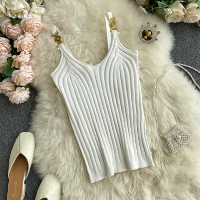 V neck Slim Fit and Slim All match Vest Suspenders White - Shop at LoveMi